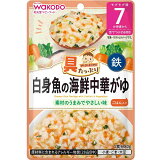具たっぷりグーグーキッチン白身魚の海鮮中華がゆ
